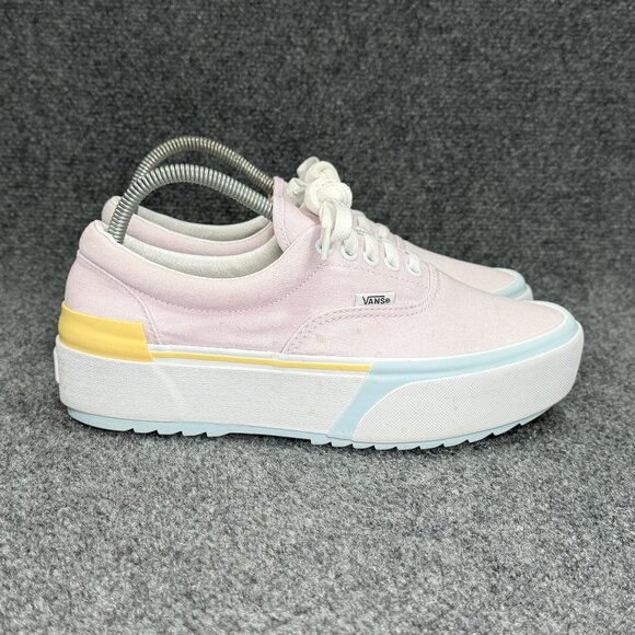 Vans Shoes - Vans Era Stacked Paltform‎ Sneakers Women's 9.5 Pink Blue Yellow Low Lace Retro